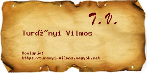 Turányi Vilmos névjegykártya